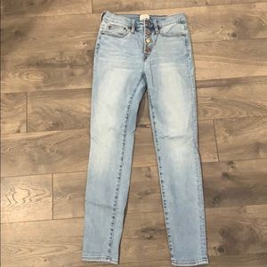 J. Crew 9” High-Rise Toothpick- Light wash